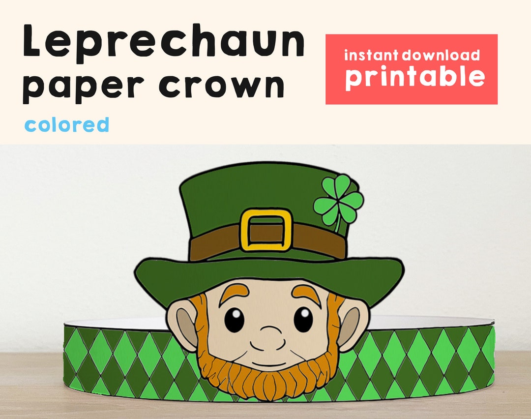 Leprechaun Paper Crown Headband St Patrick's Day Party Activity ...