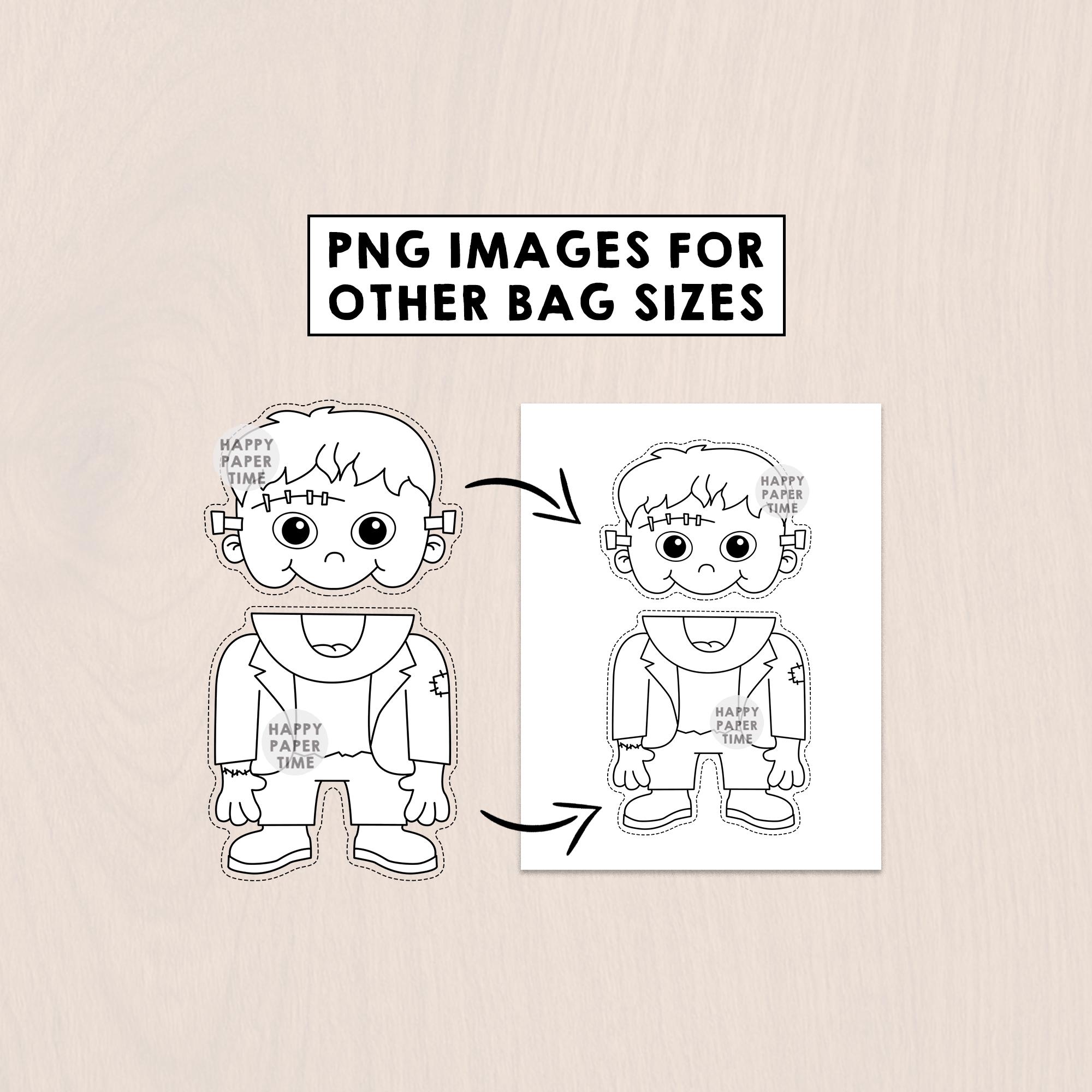 Frankenstein Paper Bag Puppet Printable Halloween Craft Activity Cut ...