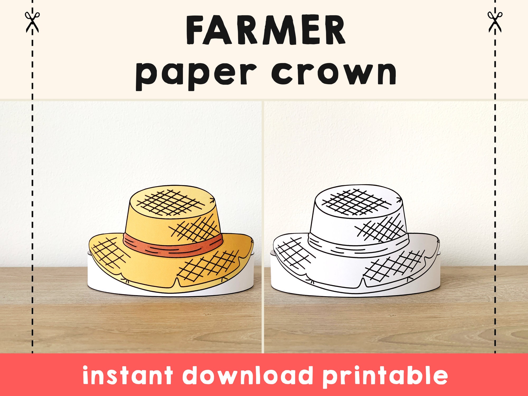 Nurse Hat Paper Crown Printable Costume Craft