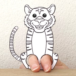 Tiger Paper Craft Printable Asian Animal Finger Puppet Kids Craft ...