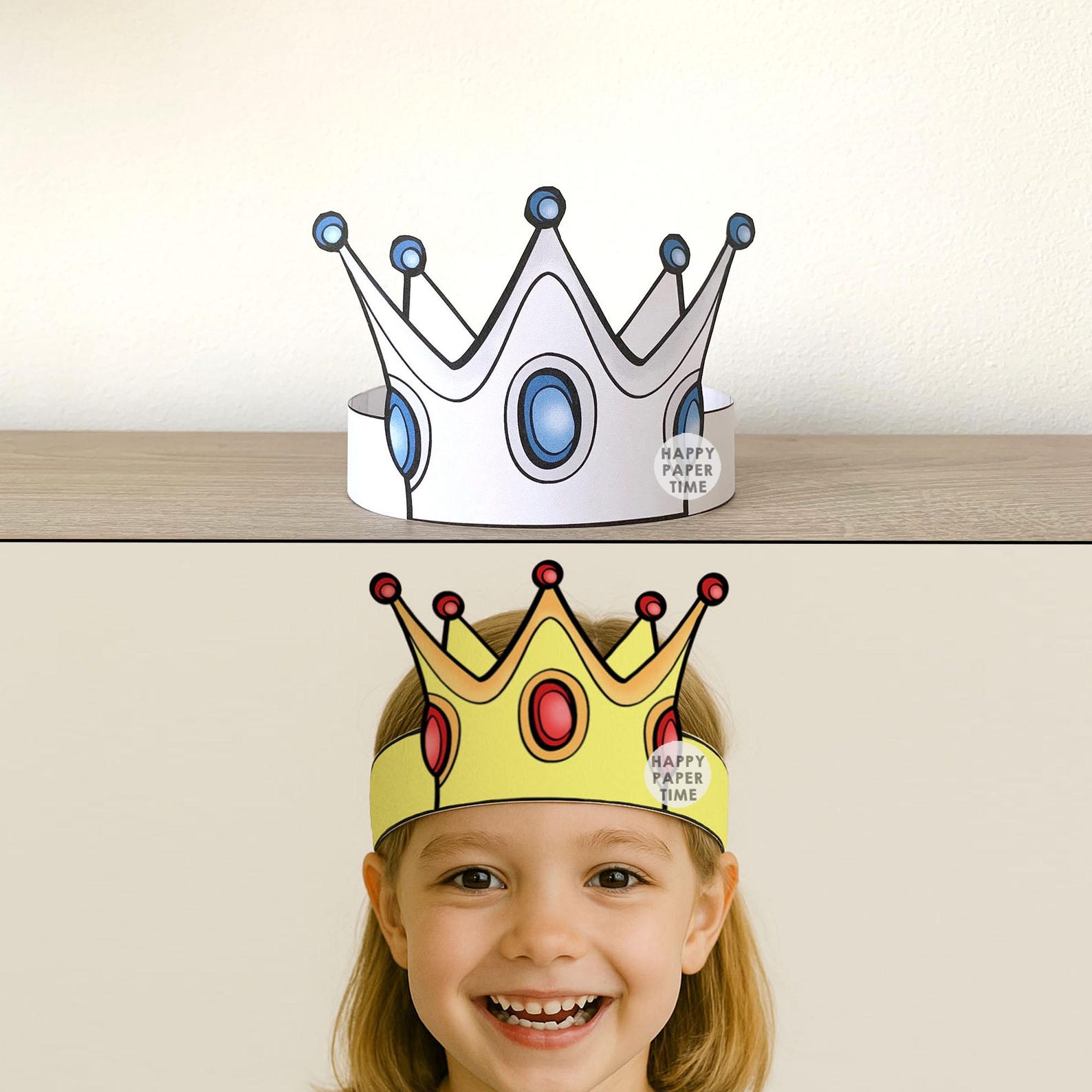 Princess Paper Crown Coloring Printable Kid Craft Princess Birthday ...