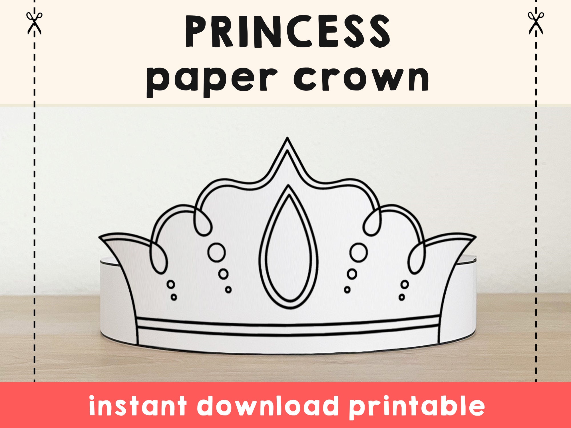 princess-paper-crown-template-fantasy-medieval-party-headband-coloring-printable-kids-craft-birthday-favor-favor-diy-instant-download-etsy