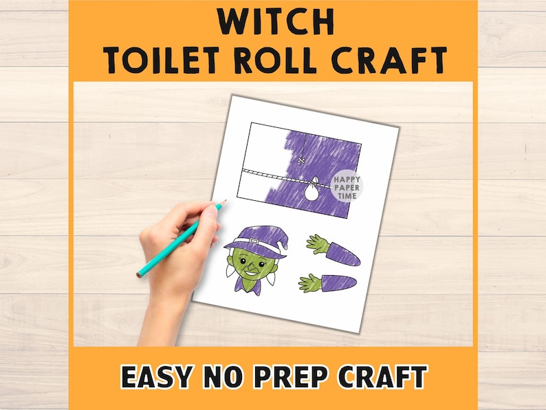 Witch Toilet Paper Roll Craft Halloween Spooky Party Coloring Printable ...