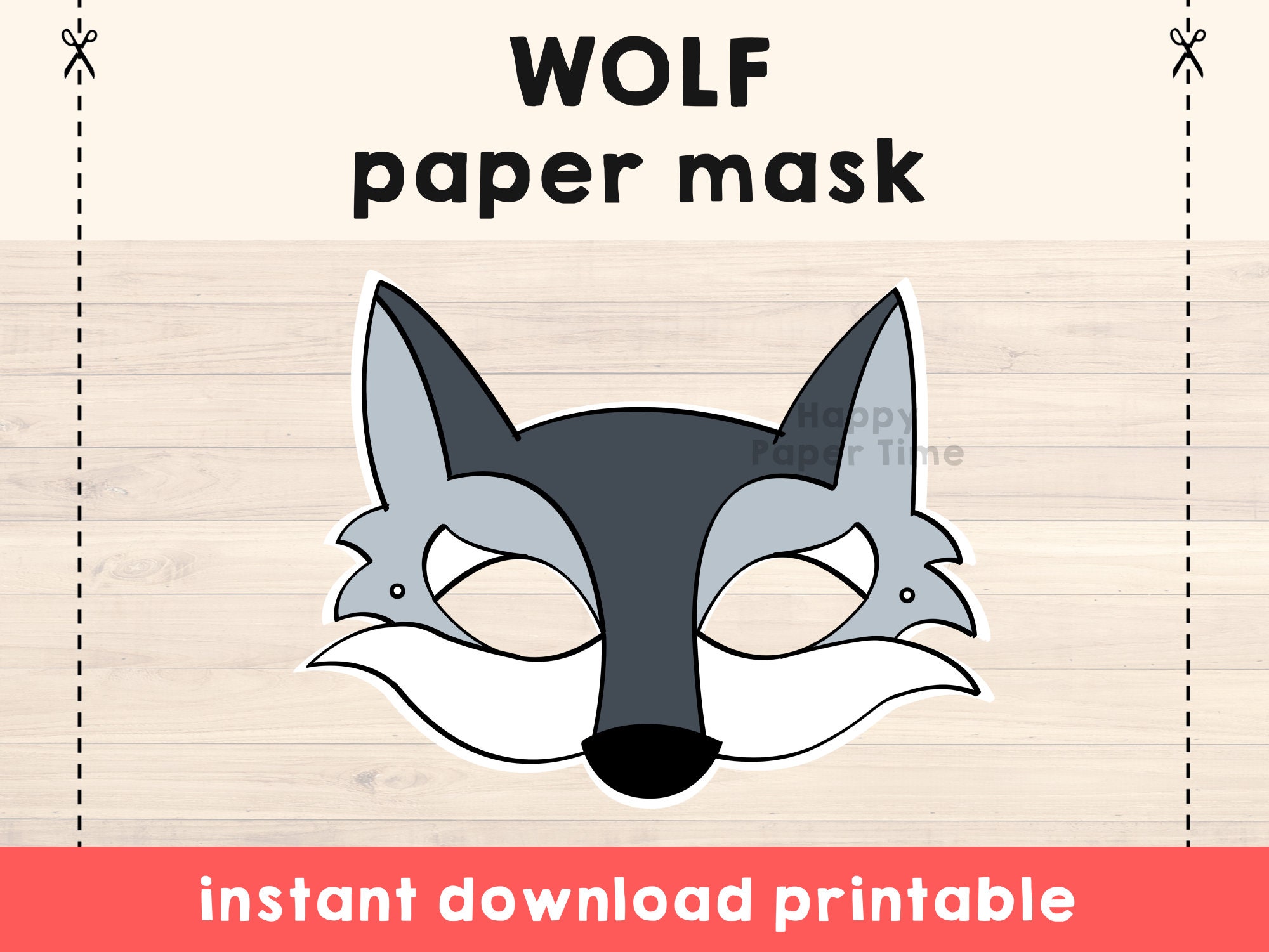  Therian Spirit Notebook: Wolf Mask Lined Journal