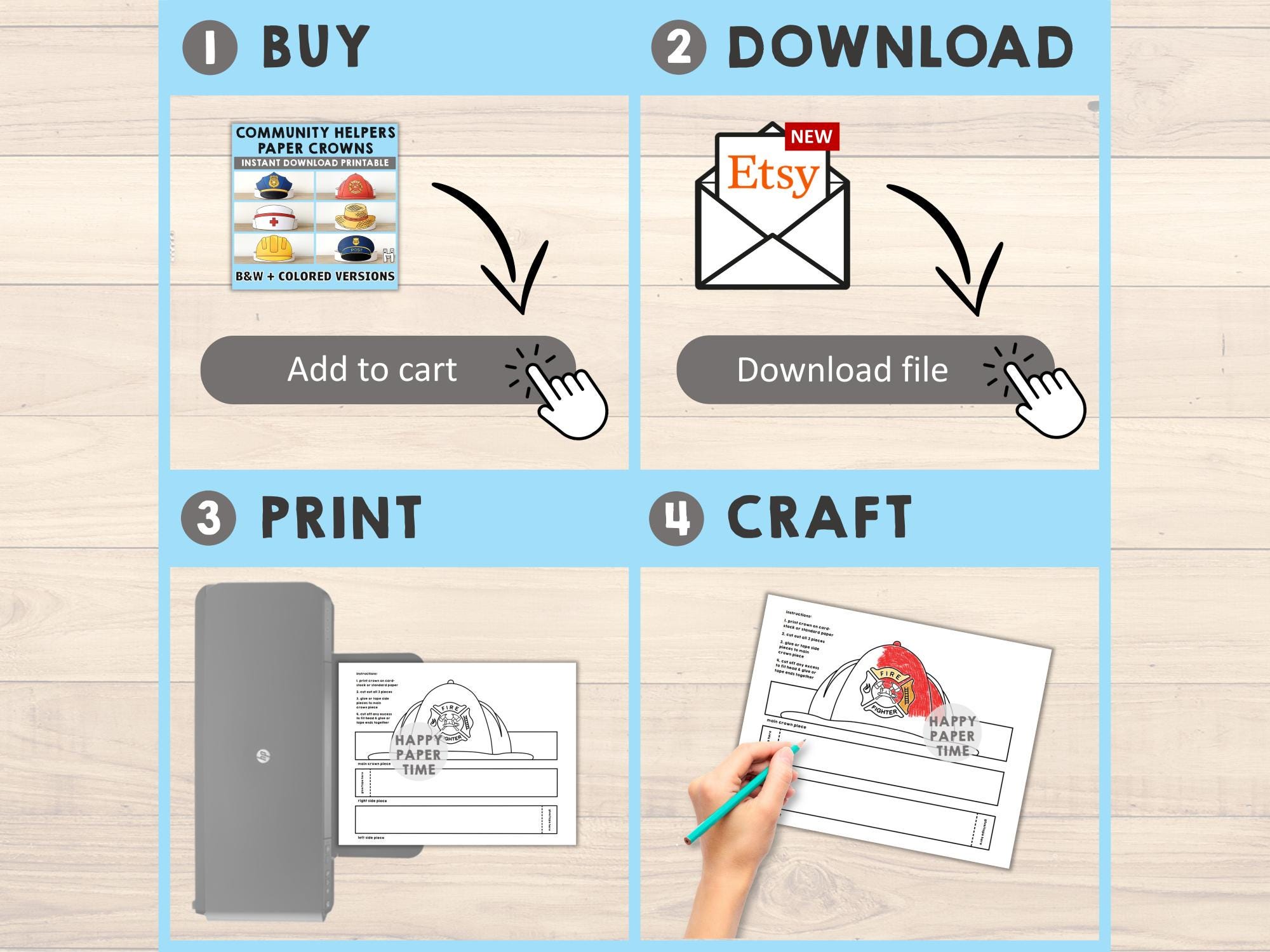 Communityhelpers Papieren kronen Politiebouwer Boer Verpleegkundige  Postvervoerder Brandweerman Afdrukbaar Knutselen Verjaardagsfeestje Kostuum  downloaden - Etsy België, image size:2000x1500