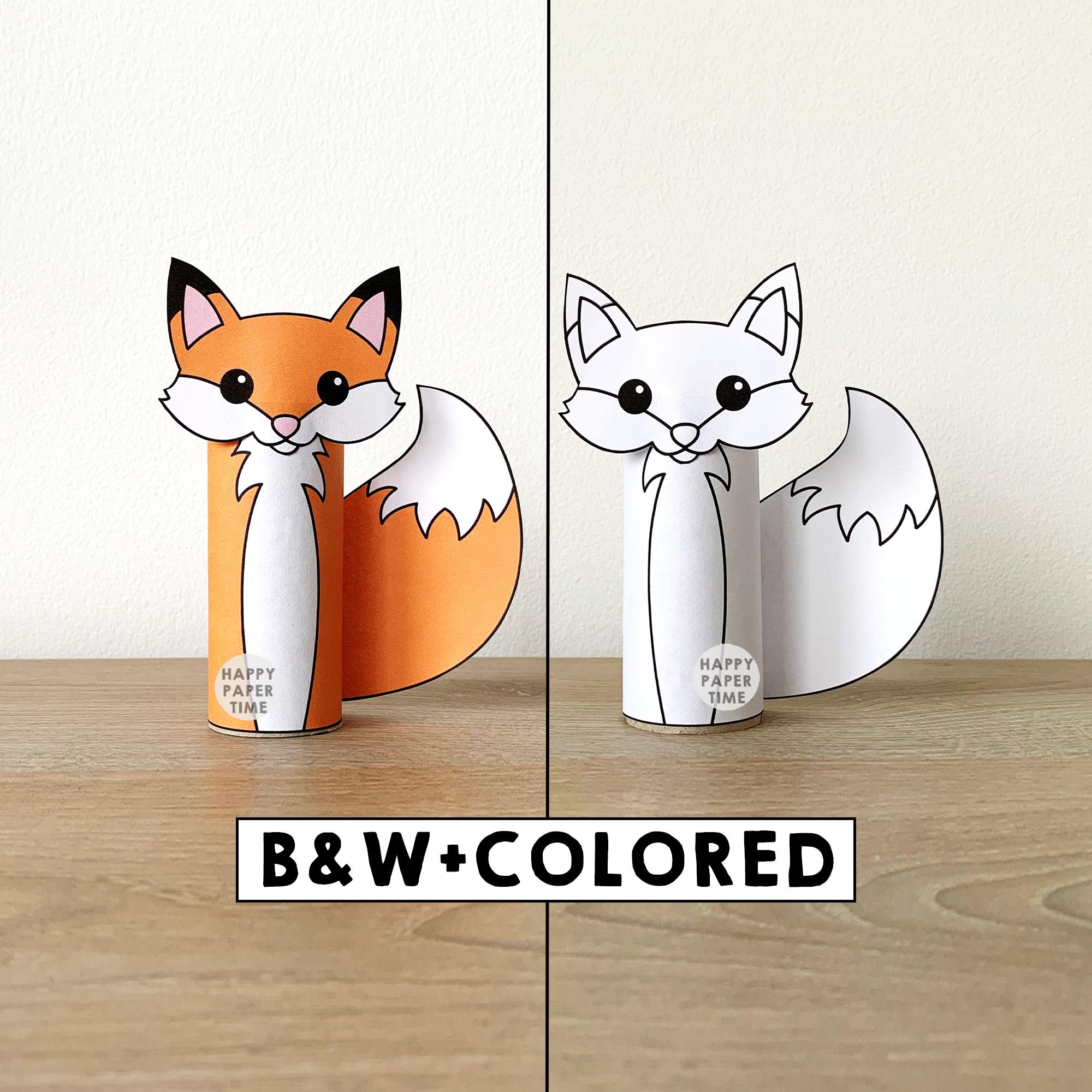 Fox Toilet Paper Roll Craft Forest Woodland Party Coloring Printable…