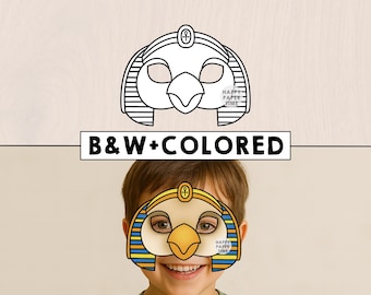 Horus Egypt god mask Ancient Egypt party mask template costume diy Party Favor printable sun god coloring craft kids - Instant download
