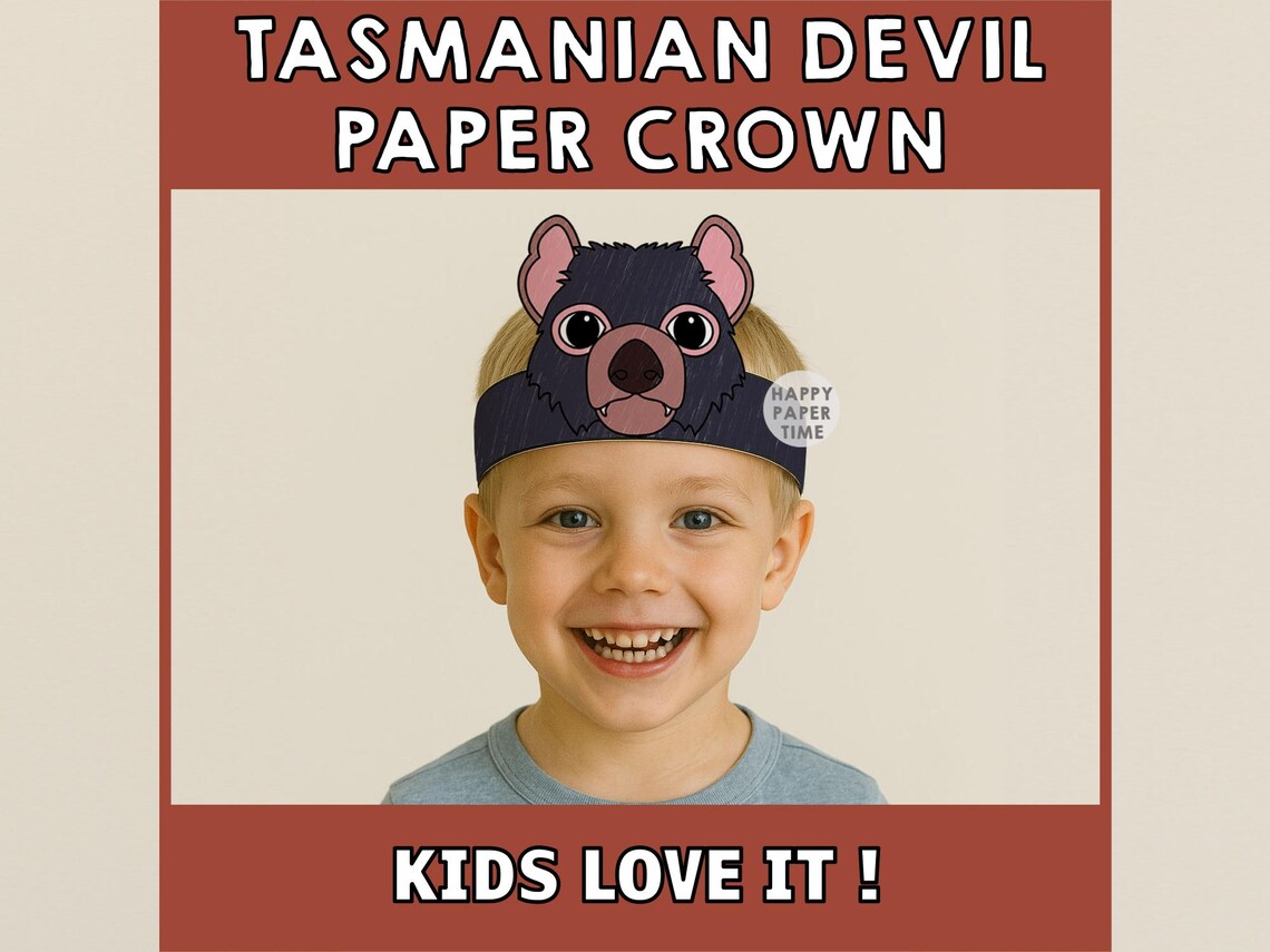 Tasmanian Devil Paper Crown Party Coloring Printable Kids Craft ...