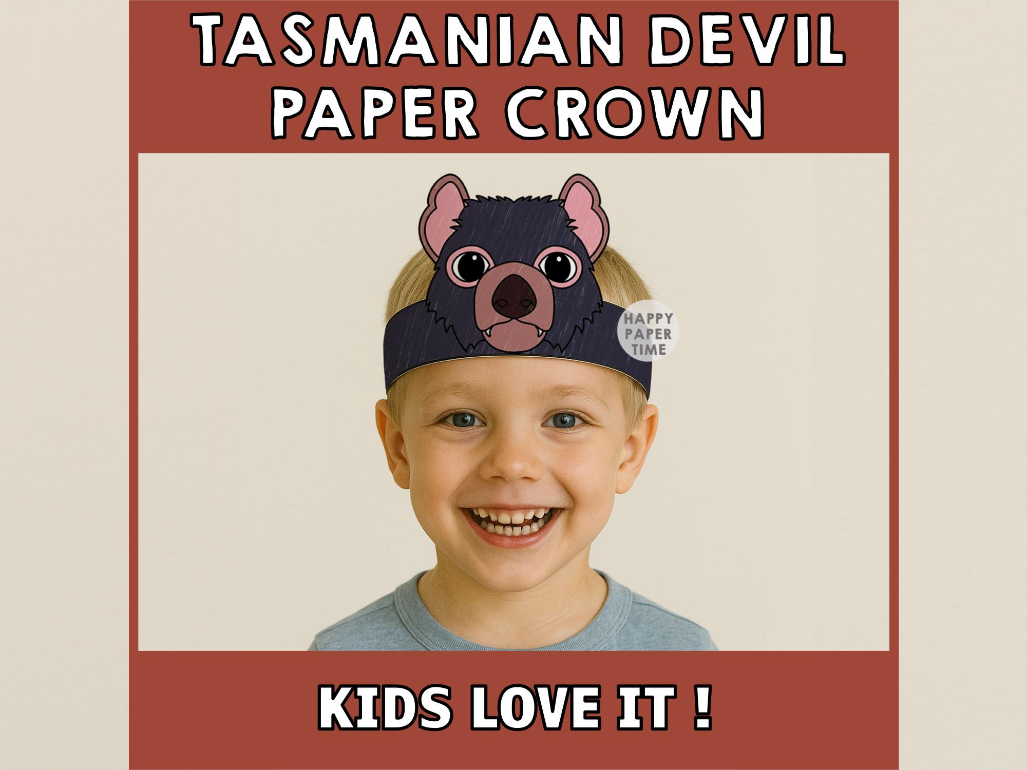 Tasmanian Devil Paper Crown Party Coloring Printable Kids Craft ...