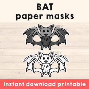Bat Mask Halloween Costume Animal Mask Printable Party Favor Halloween Party Printable Mask Kids Party Favor Printable - Instant Download
