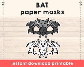 Bat Mask Halloween Costume Animal Mask Printable Party Favor Halloween Party Printable Mask Kids Party Favor Printable - Instant Download