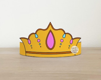 Princess Paper crown template Fantasy Medieval Party Headband Costume Printable Kids Craft Birthday Favor favor DIY - Instant Download