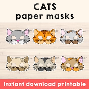 Cat costume Cat Masks Printable Cat Birthday Party Props Kitty Mask Cat Printable Kitty Party Animal Party Props Kitten Mask Cat Theme Party