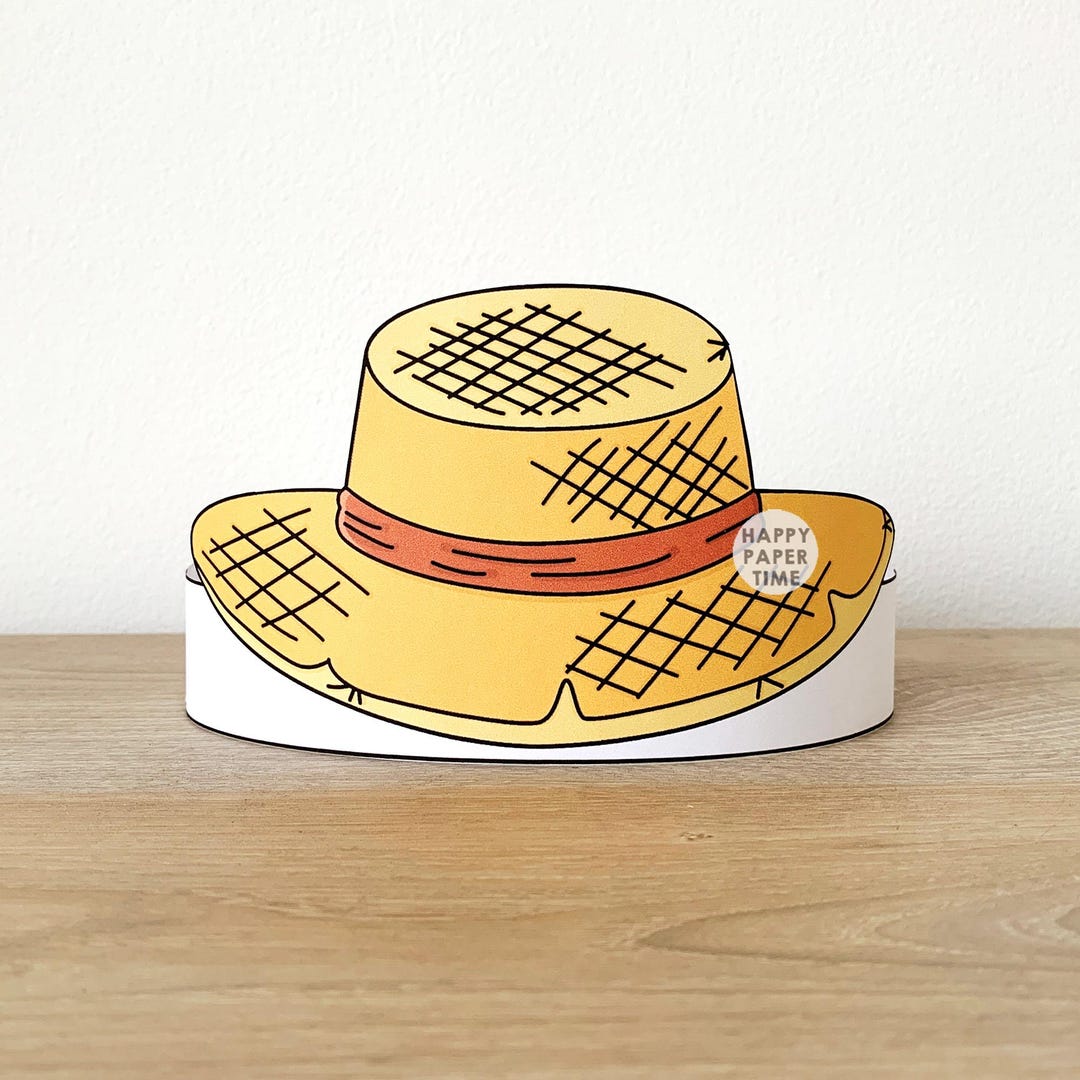 Cappello di paglia contadino giardiniere Corona di carta Festa