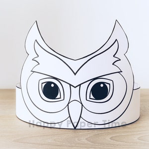 Owl Paper Crown Activity Printable Kids Craft Woodland Forest Birthday ...