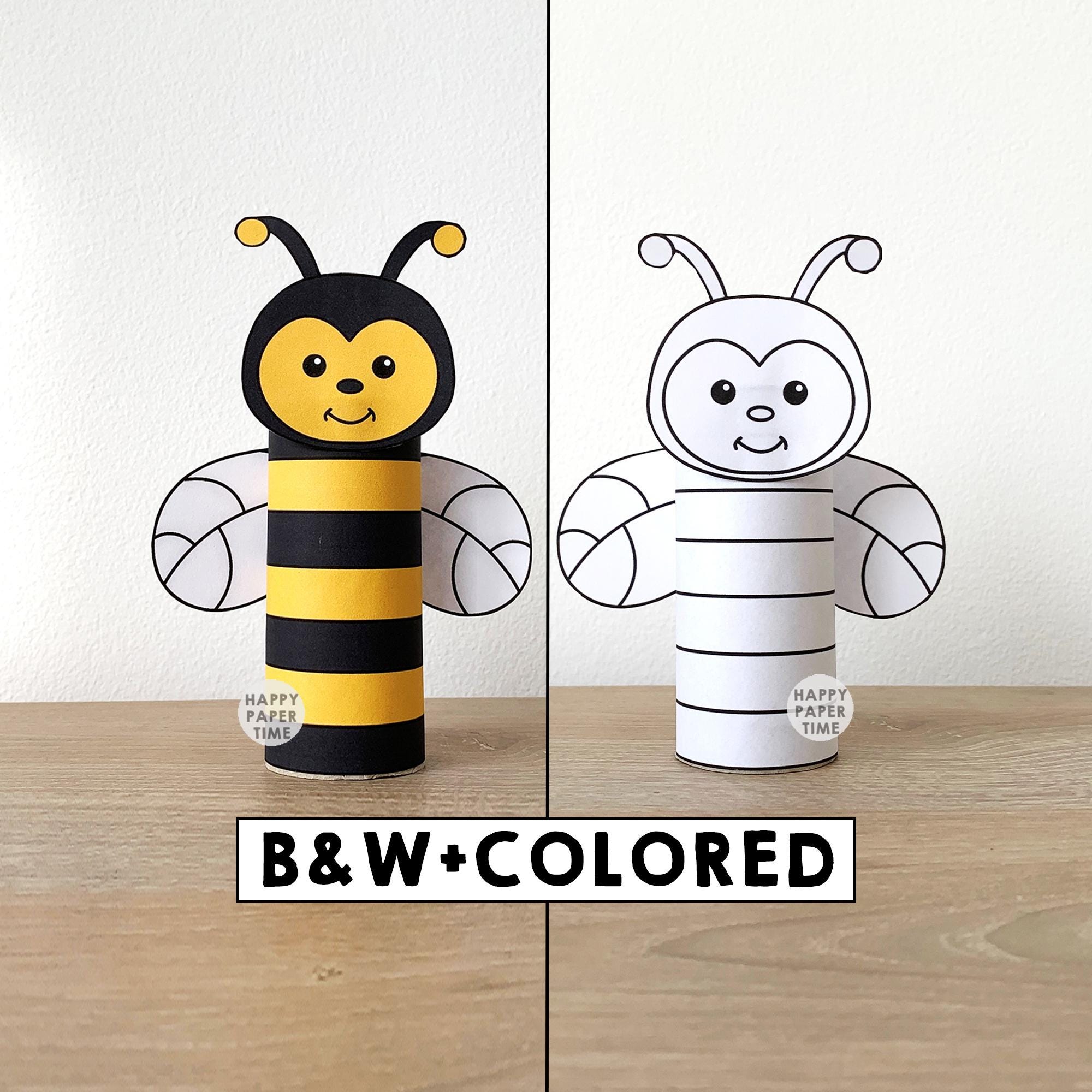 Bee Toilet Paper Roll Craft Bugs Insects Party Coloring Printable…