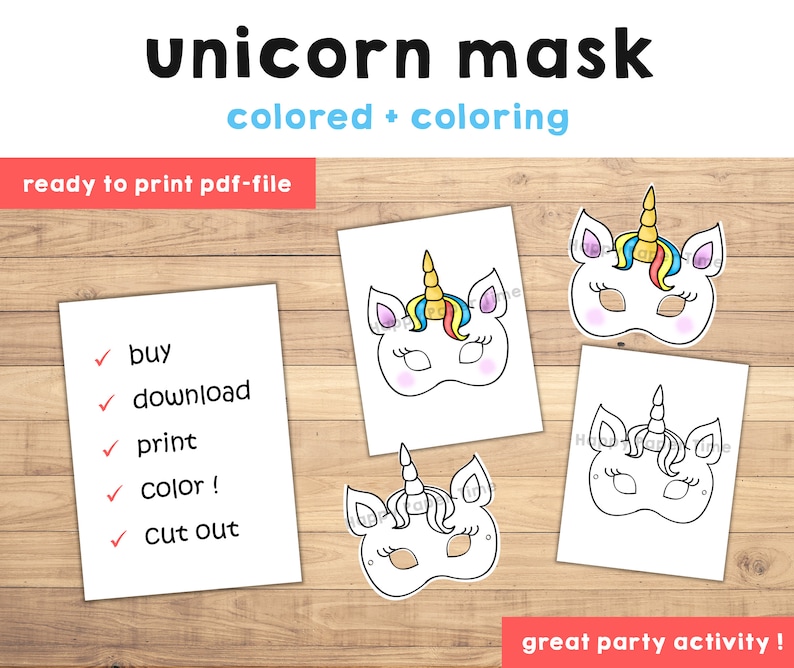 Unicorn Mask Unicorn Printable Mask Unicorn Party Favor Etsy Unicorn Mask Unicorn Printable Mask Unicorn Party Favor Etsy