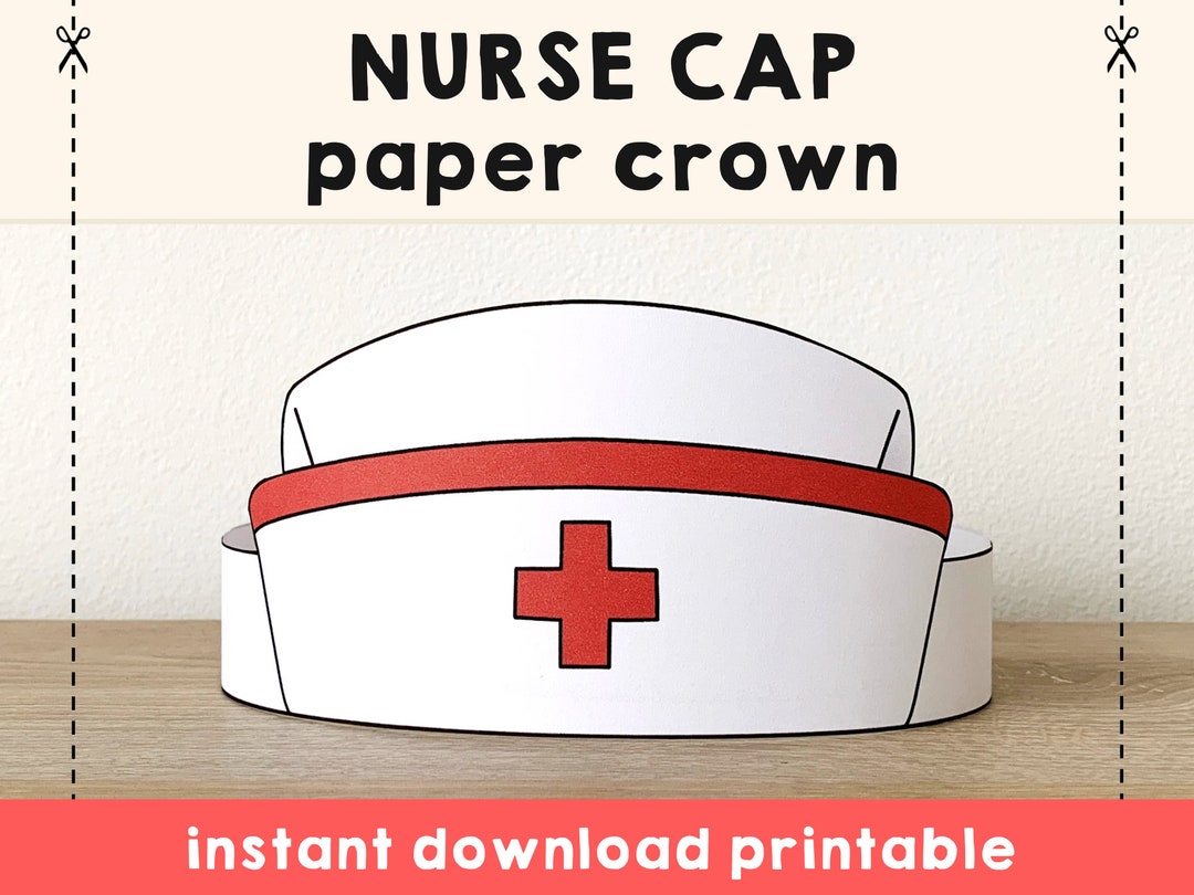 Nurse Hats Paper Crowns Printable Coloring Craft