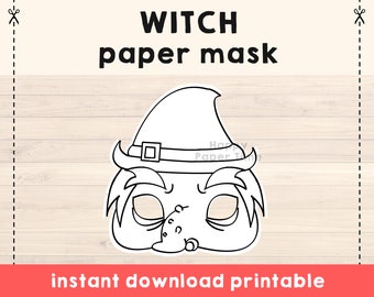 Witch costume Mask Halloween Witch mask diy Witch Mask kids Witch Party Favor Witch Printable mask Witch Halloween Mask Witch Kids Mask