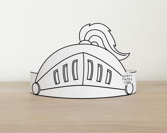 Knight Paper helmet crown template Fantasy Party Headband Coloring Printable Kids Craft Birthday Favor pdf favor DIY - Instant Download