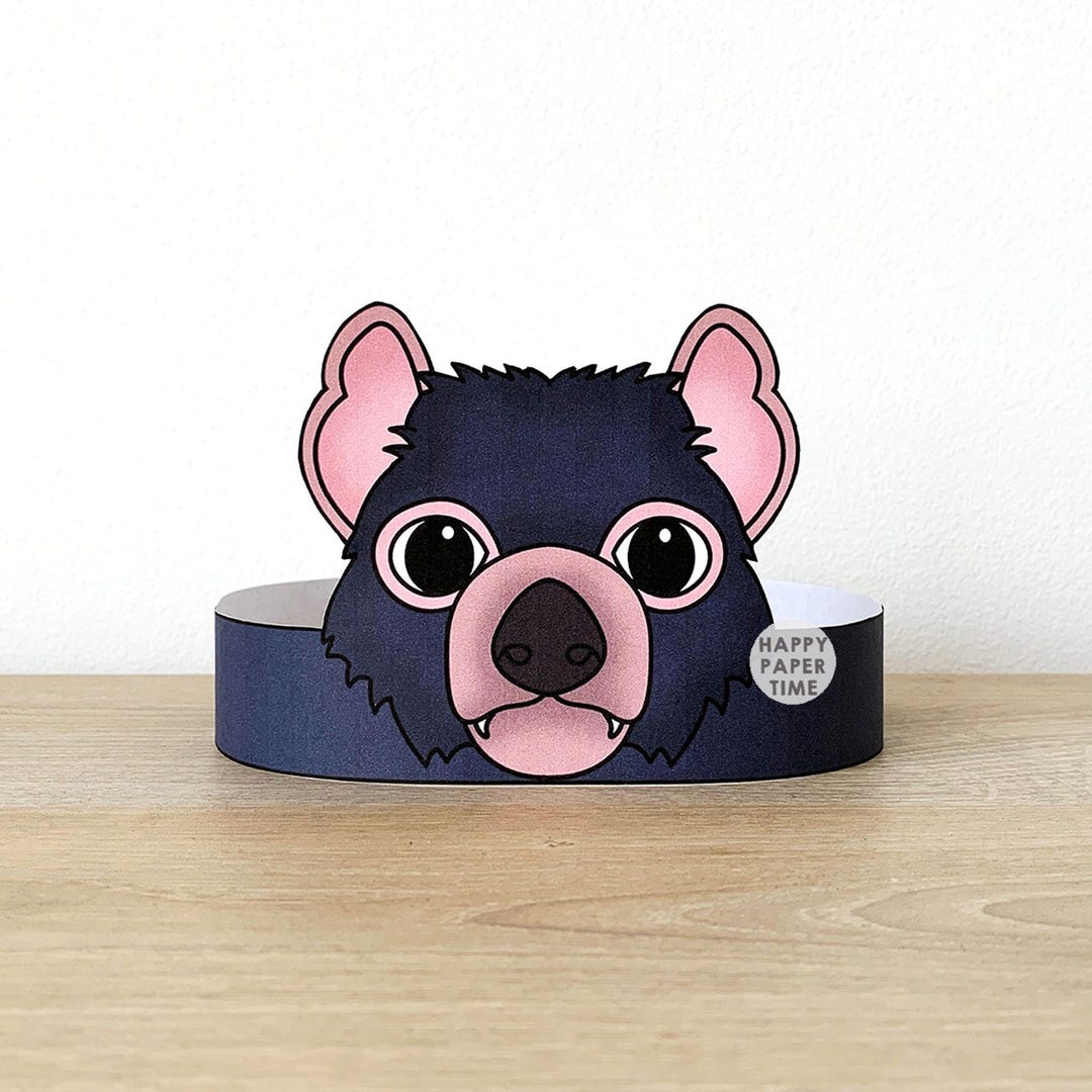 Tasmanian Devil Paper Crown Headband Costume Party Printable Kids Craft ...