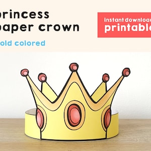 Princess Paper Crown Coloring Printable Kid Craft Princess Birthday