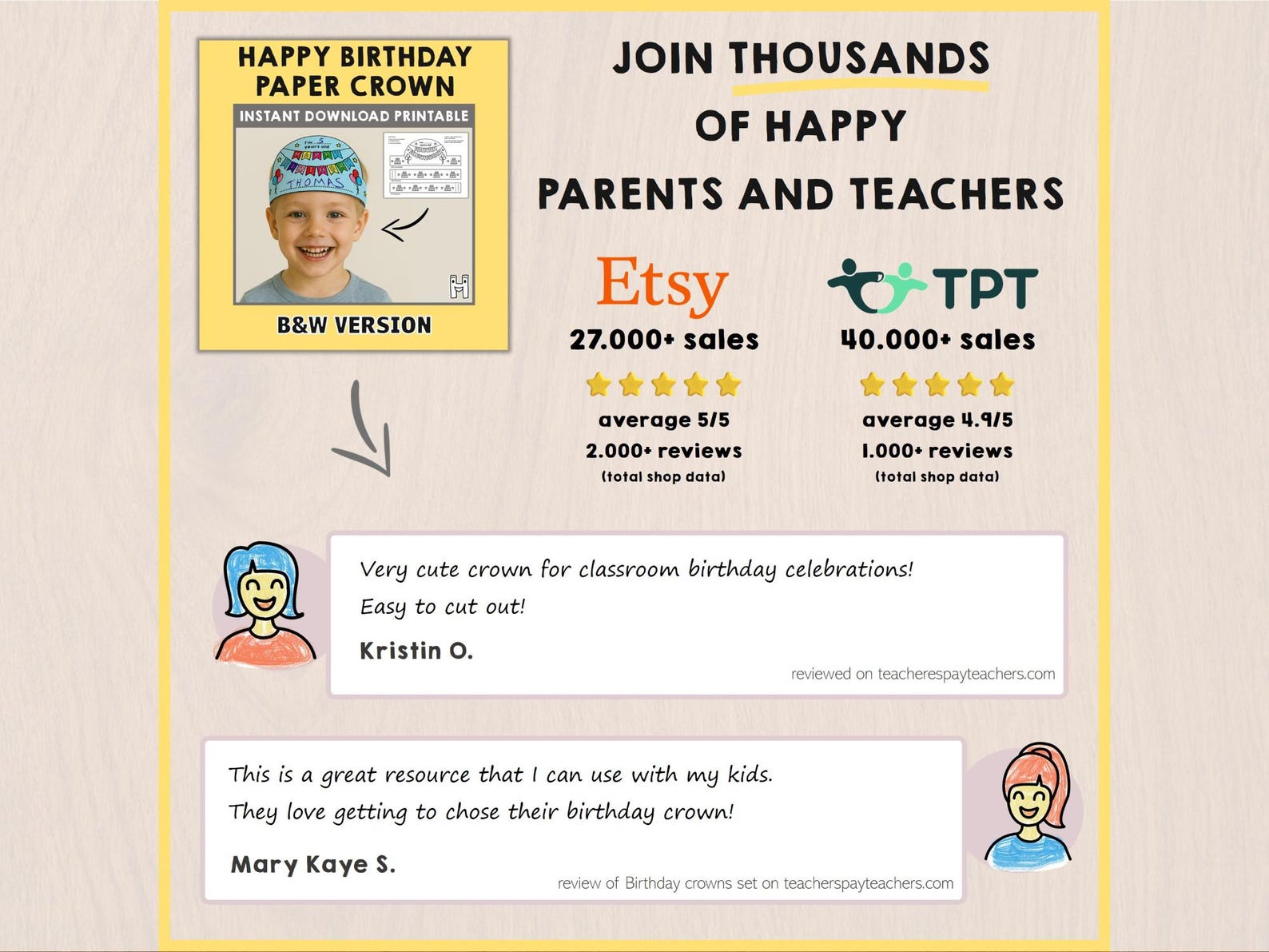 Happy Birthday Paper Crown Party Activity Printable Kids Coloring Craft ...