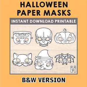 Halloween Maske kinder diy Halloween Kostüm Kürbis Maske Hexe Maske Frankenstein Maske Vampir Maske Halloween druckbare Masken Instant Download