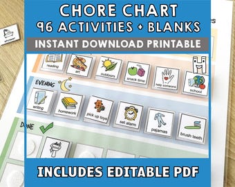 Kids tägliche Aufgaben Diagramm, druckbare tägliche Routine, Aufgabentabelle, Checkliste, tägliche Aufgabenliste, Kinder Job Poster - sofortdownload