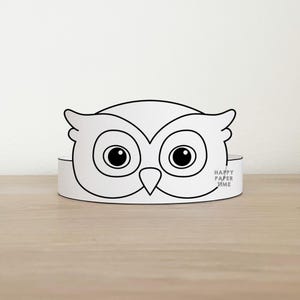 Owl Paper Crown Headband activity Printable Kids Craft Woodland Forest Birthday Party Favor Owl Costume DIY Printable Instant Download