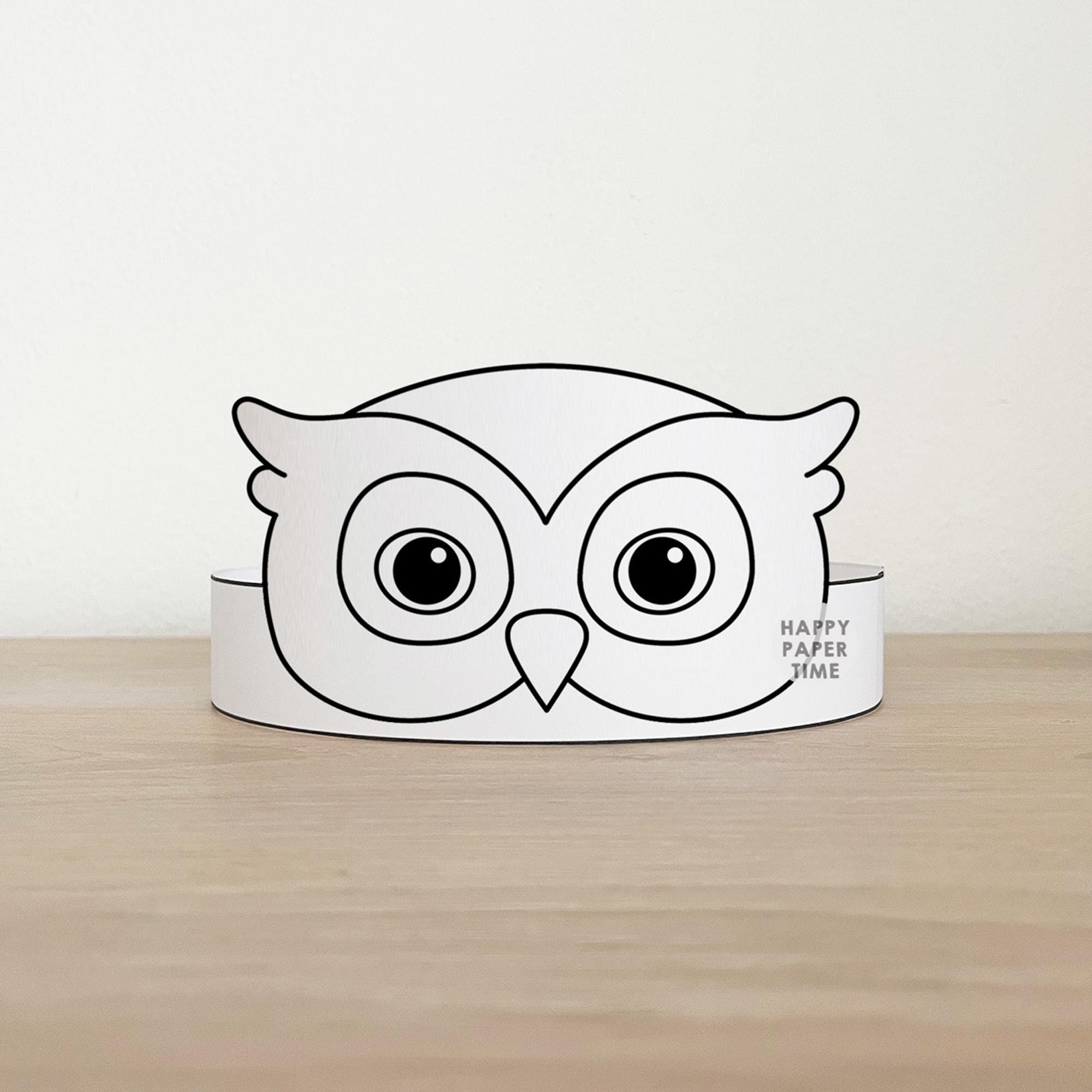 42 Creative Owl Crafts For Kids 6 Owl Paper Crown Headband activity Printable Kids Craft Woodland…