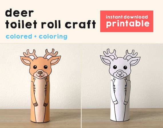 Deer Toilet Paper Roll Craft Forest Woodland Party Coloring