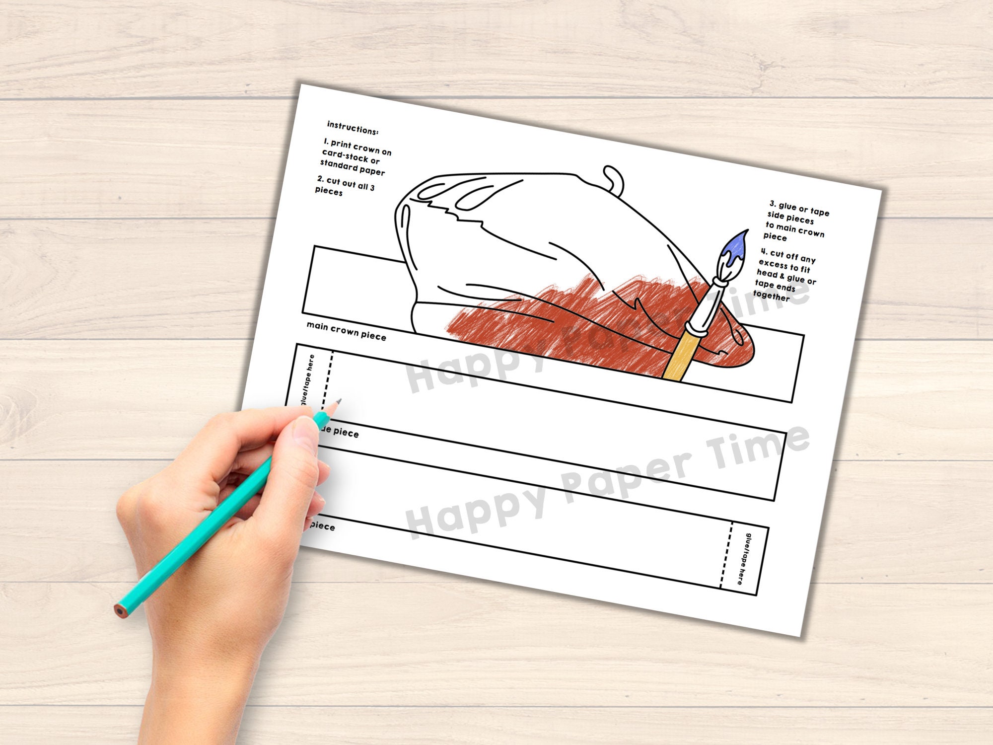 Set 8 Cappelli A Corona Per Feste - Con 6 Fogli Adesivi Strass, Oro E Argento Per Bambini - Foto 5