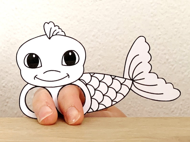 Goldfish Paper Craft Printable Pet Animal Finger Puppet Etsy