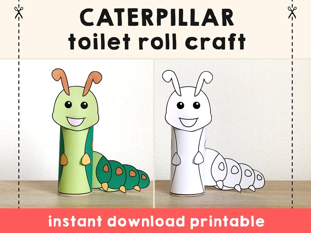 Caterpillar Toilet Paper Roll Craft Bugs Insects Party Coloring