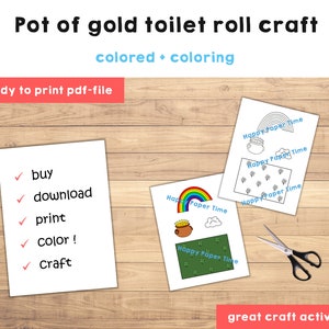 Pot of Gold Rainbow Toilet Paper Roll Craft Activity St. Patrick's Day ...