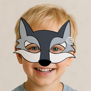 Wolf costume Animal Mask - Wolf Mask - Wolf Party - Animal Printable Mask - Woodland Mask - Instant Download