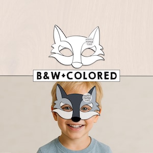 Wolf mask Woodland mask Animal mask Party Favor Wolf printable Woodland printable Animal Party prop Woodland Animal Printable Mask
