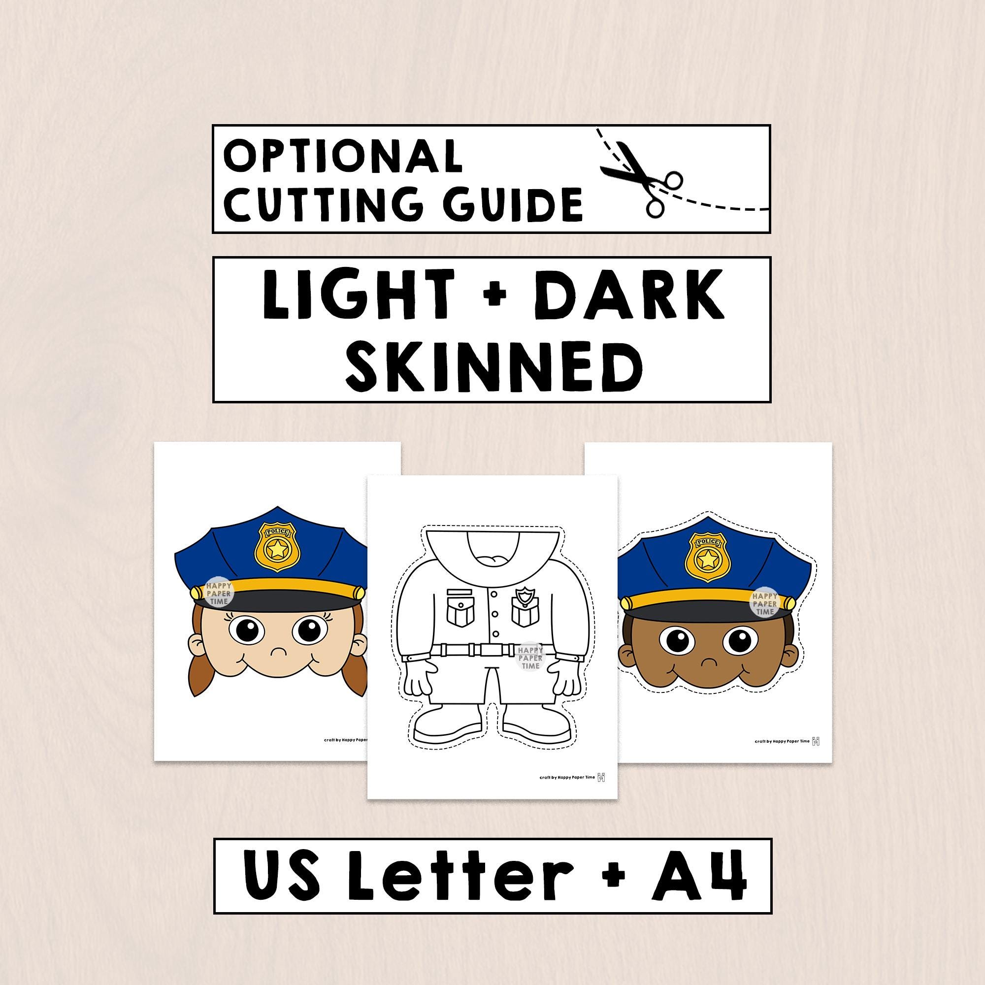 Police Officer Paper Bag Puppet Printable Community Helper Craft ...