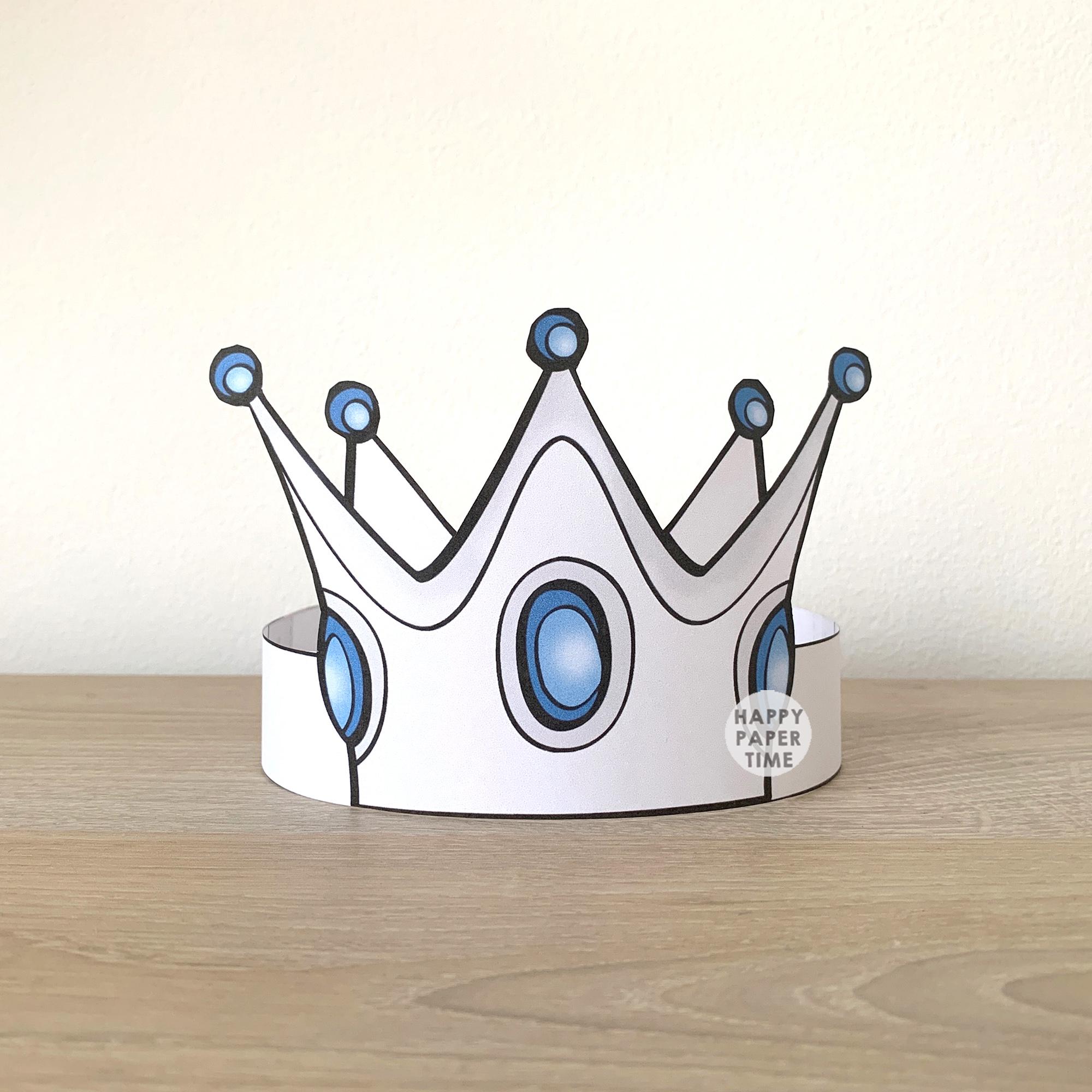 Princess Paper Crown Coloring Printable Kid Craft Princess Birthday ...