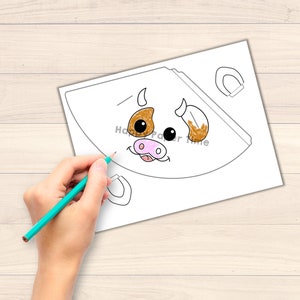 Cow Party Hat Paper Printable Template Print Out Farm Animal Table ...