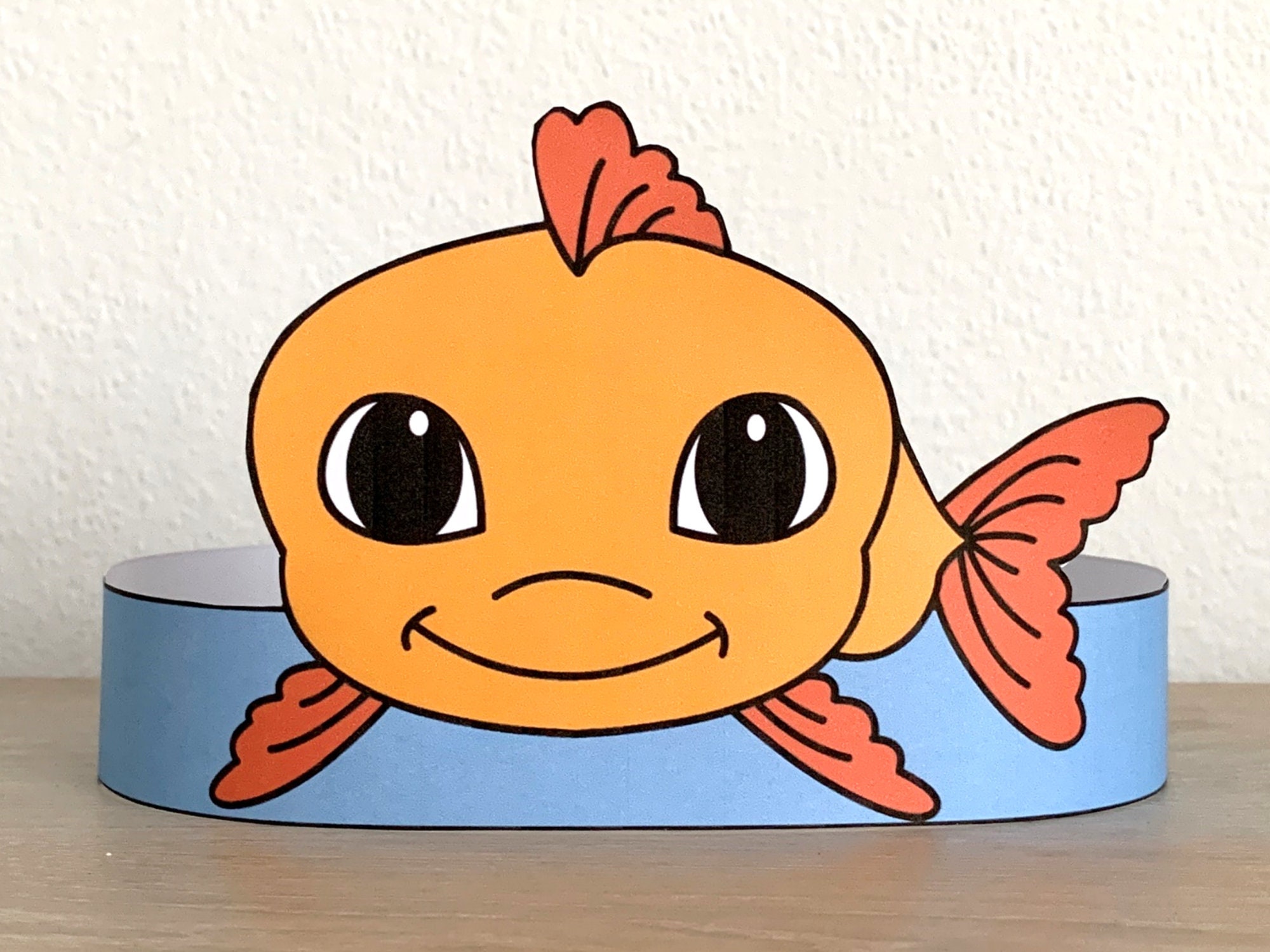 Goldfish Paper Crown Headband Pet Animal Printable Kids Craft Fish Party Costume Birthday Printable Favor Costume DIY Instant Download Etsy