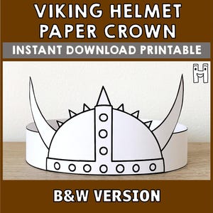 Wikinger Papier Krone Aktivität Printable Kinder Handwerk Helm mittelalterlichen Geburtstag Party Gefallen Wikinger Kostüm DIY druckbare sofortiger Download