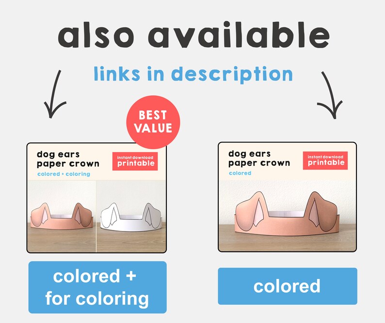 Dog Ears Paper Crown Party Coloring Printable Kids Craft Puppy Costume ...