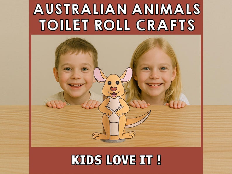 Australian Animals Toilet Paper Roll Craft Wild Party Coloring Printable Decoration Kids Play Cut out Glue DIY - Instant Download image 5