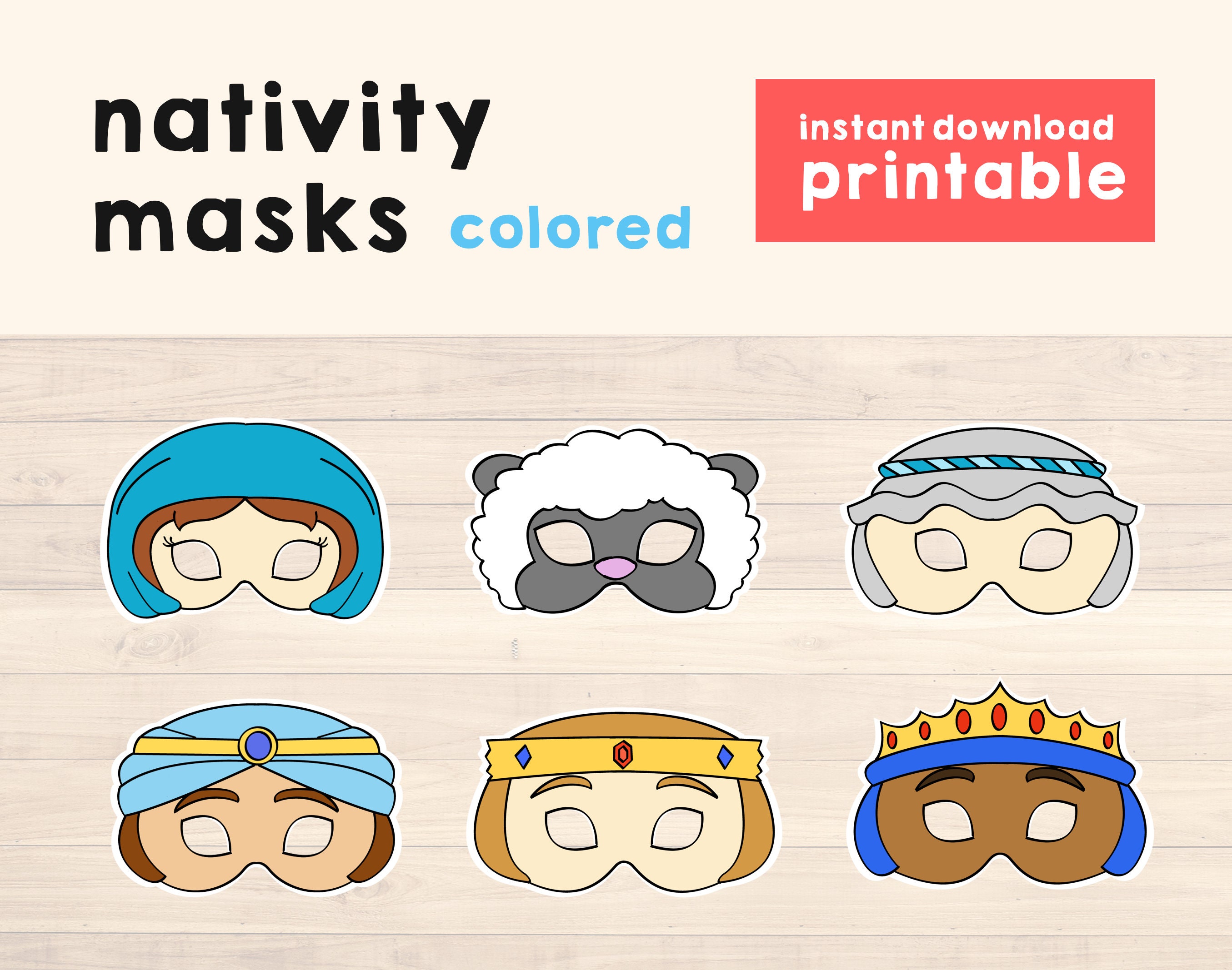 Nativity Printables Kids Nativity Play Kids Masks Nativity - Etsy