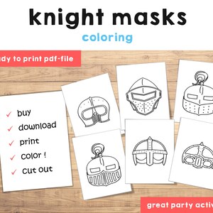 Knight Helmet Masks Kids, Knight Party Favor, Knight Party, Paper ...
