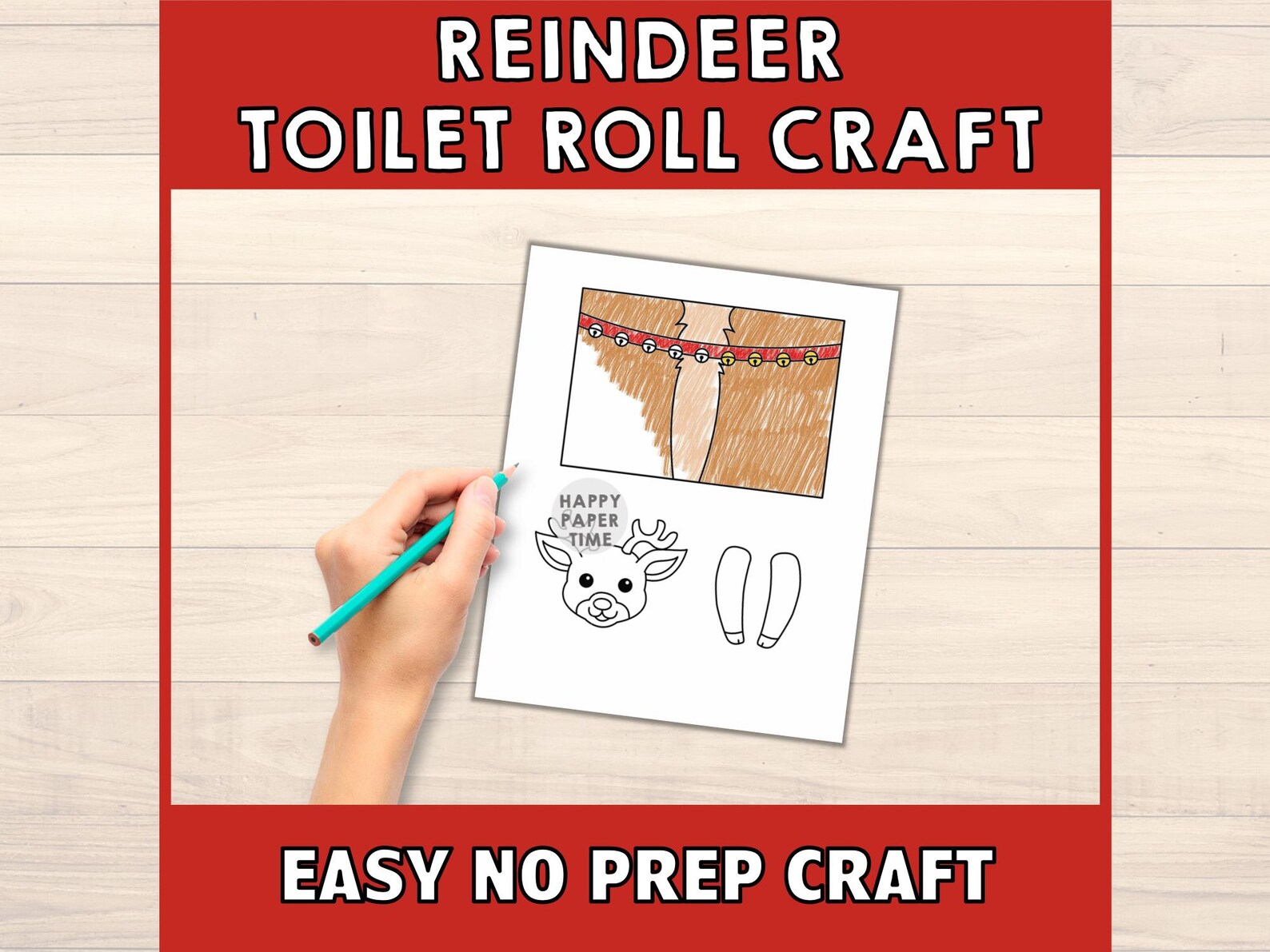 Reindeer Toilet Paper Roll Craft Christmas Party Coloring Printable ...