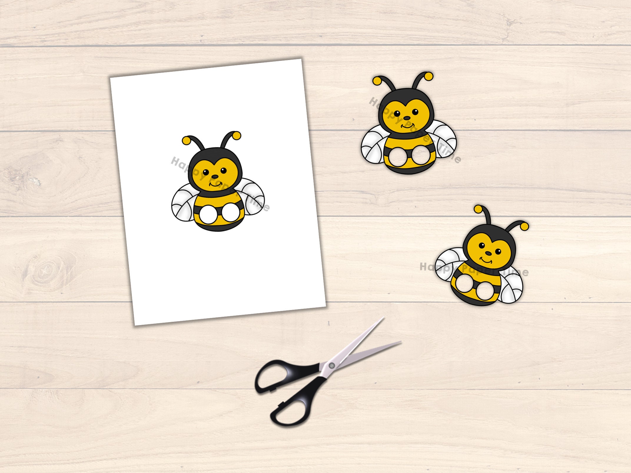 bee-paper-craft-printable-finger-puppet-template-kids-craft-etsy-uk