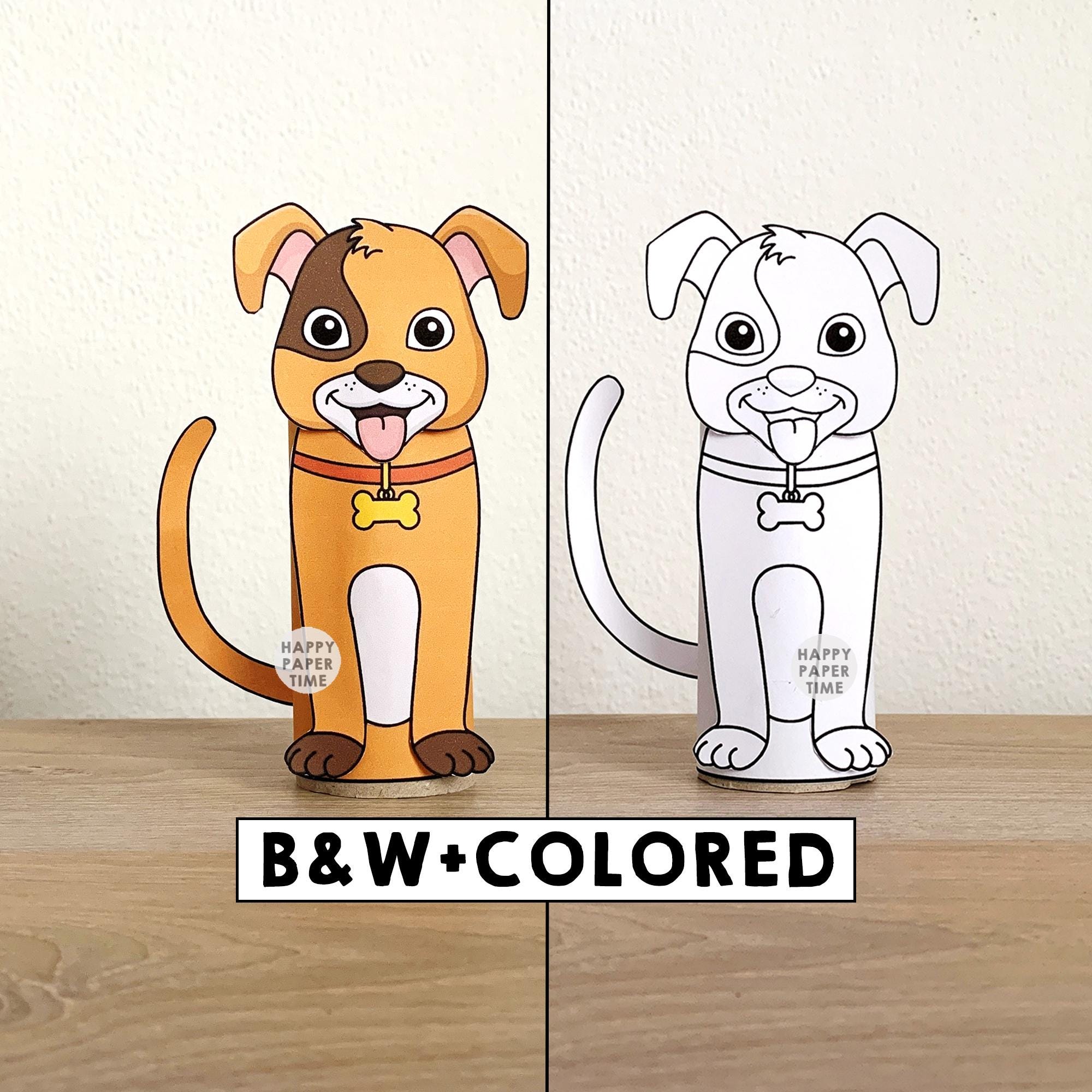 39 Bark-Tastic Dog Crafts: Creative Dog Craft Ideas for Kids 28 Dog Toilet Paper Roll Craft Puppy Pets Animal Party Coloring…
